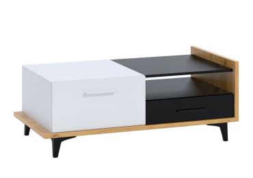 Konferenční stolek KNUT 2D2S, dub artisan/bílá/černá, 5 let záruka