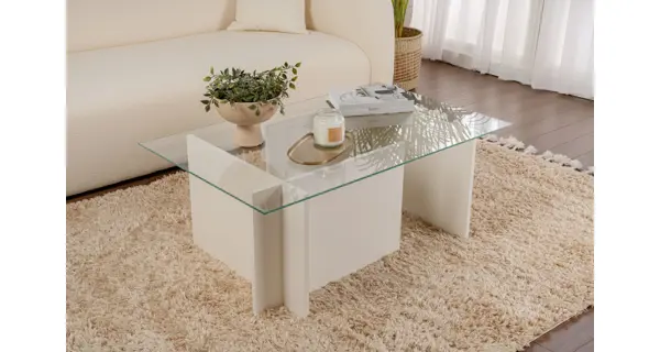 Konferenční stolek KOLTENA, bílé dřevo