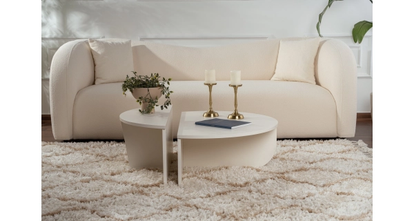 Konferenční stolek KRALTON, bílé dřevo