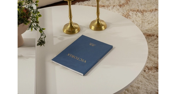 Konferenční stolek KRALTON, bílé dřevo