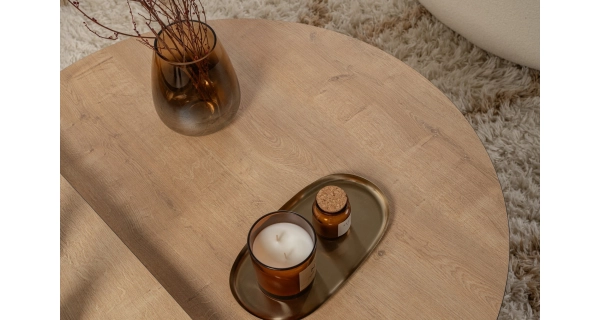 Konferenční stolek KRALTON, dub medový/černá