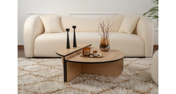 Konferenční stolek KRALTON, dub medový/černá