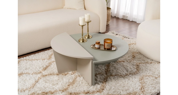 Konferenční stolek KRALTON, popelavě zelená/písková