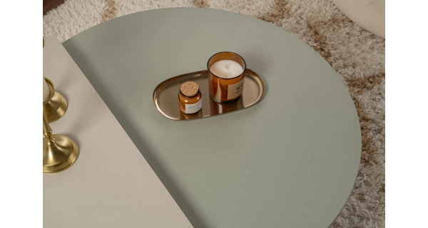 Konferenční stolek KRALTON, popelavě zelená/písková