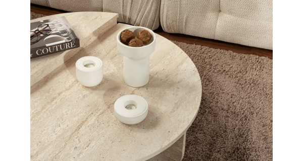 Konferenční stolek KRALTON, travertin