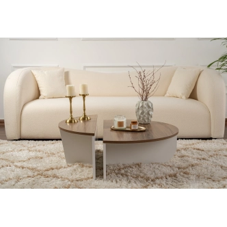 Konferenční stolek KRALTON, vlašský ořech/bílá