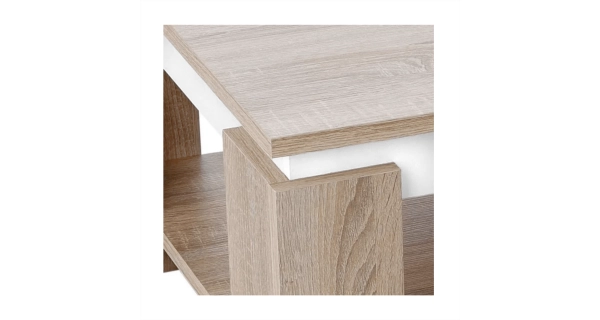 Konferenční stolek KRANTE, dub sonoma/bílá