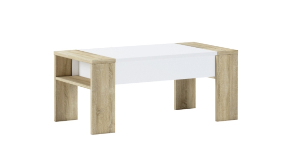 Konferenční stolek LAPU, dub sonoma/bílá