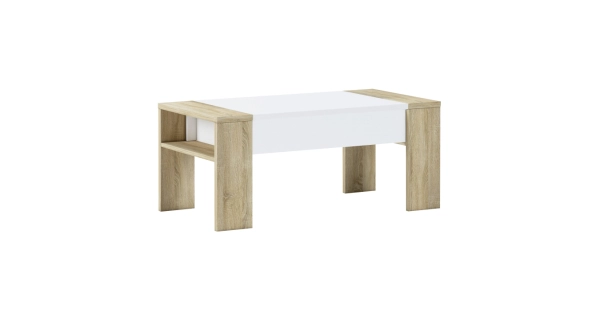 Konferenční stolek LAPU, dub sonoma/bílá