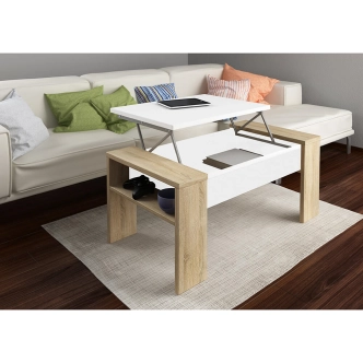Konferenční stolek LAPU, dub sonoma/bílá