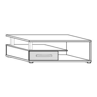 Konferenční stolek LEHUA, craft bílý/craft zlatý