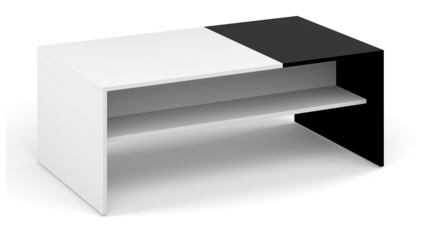 Konferenční stolek LUSKA, černá/bílá