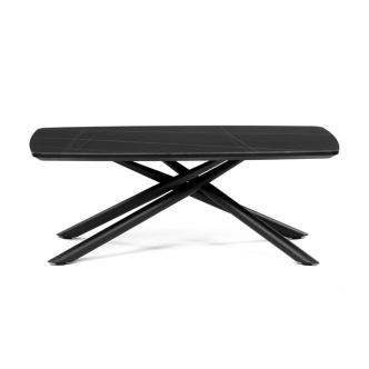 Konferenční stolek MALZEL, černý mramor, černý kov