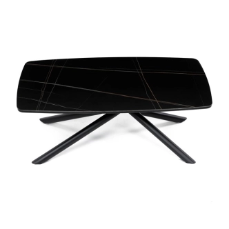 Konferenční stolek MALZEL, černý mramor, černý kov