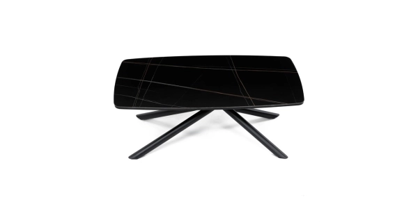 Konferenční stolek MALZEL, černý mramor, černý kov