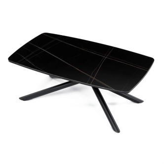 Konferenční stolek MALZEL, černý mramor, černý kov