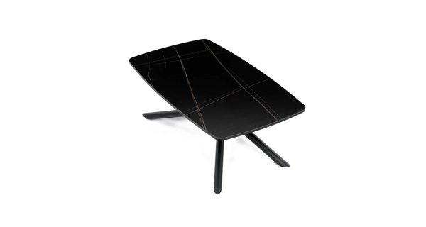 Konferenční stolek MALZEL, černý mramor, černý kov