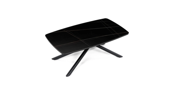 Konferenční stolek MALZEL, černý mramor, černý kov