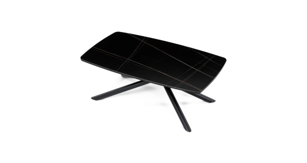 Konferenční stolek MALZEL, černý mramor, černý kov