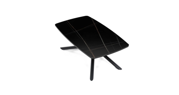 Konferenční stolek MALZEL, černý mramor, černý kov