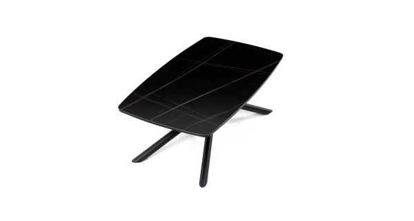 Konferenční stolek MALZEL, černý mramor, černý kov