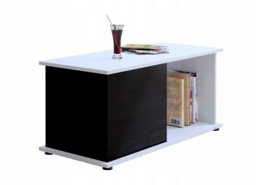 Konferenční stolek MIWA, bílý mat/černá