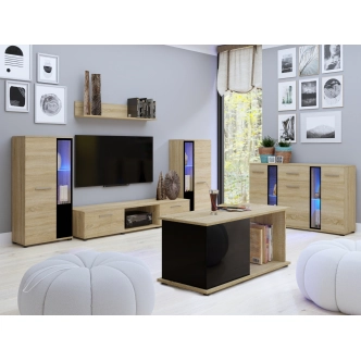 Konferenční stolek MIWA, dub sonoma/černá