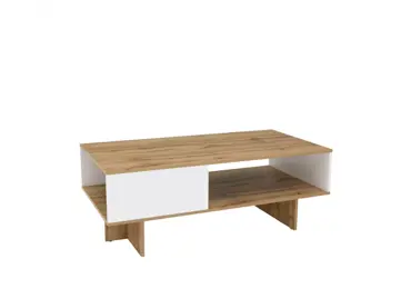 Konferenční stolek MOCHO, dub wotan/bílý lesk