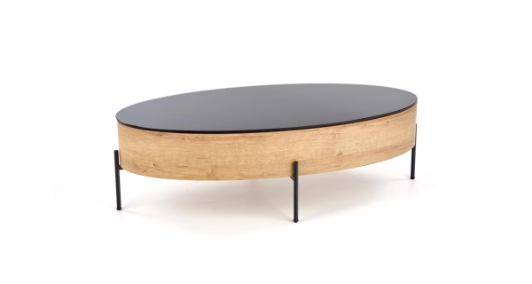 Konferenční stolek NOGALES, dub zlatý/černá