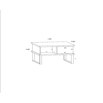 Konferenční stolek ORSOLA 2SK, černá/bílá
