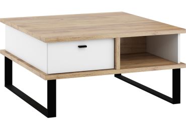 Konferenční stolek ORSOLA 2SK, dub craft zlatý/bílá