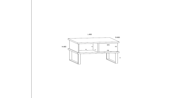 Konferenční stolek ORSOLA 2SK, dub sonoma/bílá