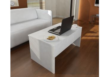 Konferenční stolek POMIU s výsuvnou deskou, bílý