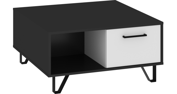 Konferenční stolek PRUDHOE 2D, černá/bílý lesk, 5 let záruka