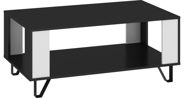 Konferenční stolek PRUDHOE, černá/bílý lesk, 5 let záruka