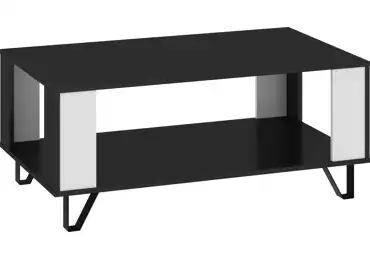 Konferenční stolek PRUDHOE, černá/bílý lesk