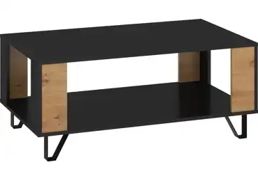 Konferenční stolek PRUDHOE, černá/dub artisan