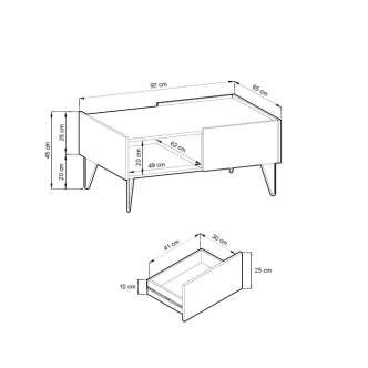 Konferenční stolek RAJKA, černá