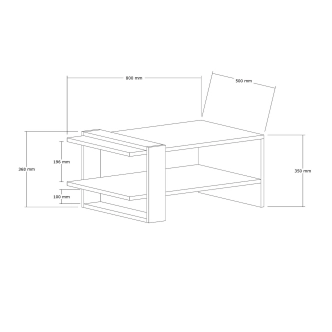 Konferenční stolek ŘEHOŘ, dub/antracit