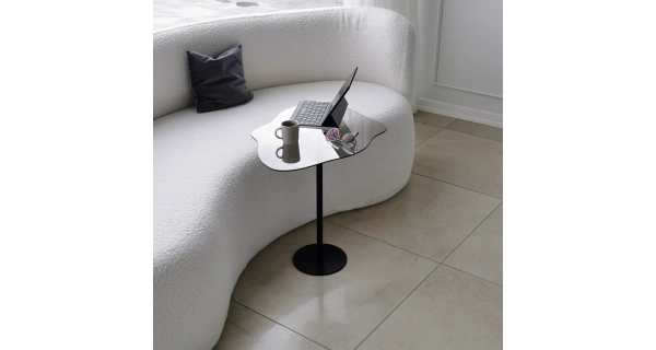 Konferenční stolek REVALON, černý kov/sklo