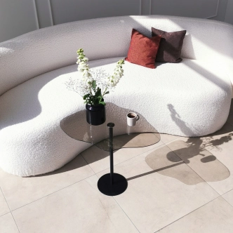 Konferenční stolek REVALON, černý kov/sklo