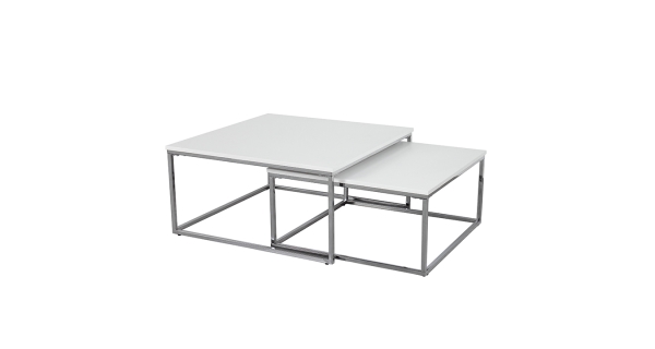 Konferenční stolek RISOP, chrom/bílý mat