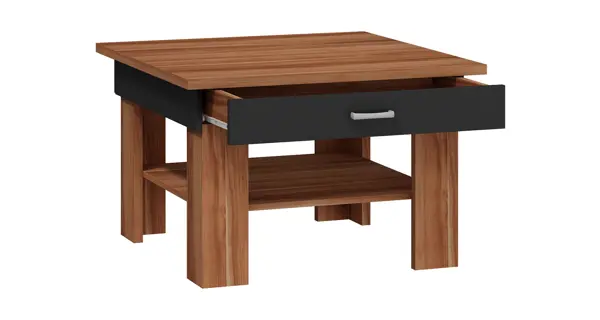 Konferenční stolek SANGOLE, švestka wallis/černý lesk, 5 let záruka