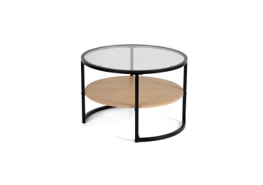 Konferenční stolek se skleněnou deskou JODVA, přírodní/kov