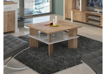 Konferenční stolek SENTANI I, dub sonoma/bílý lesk