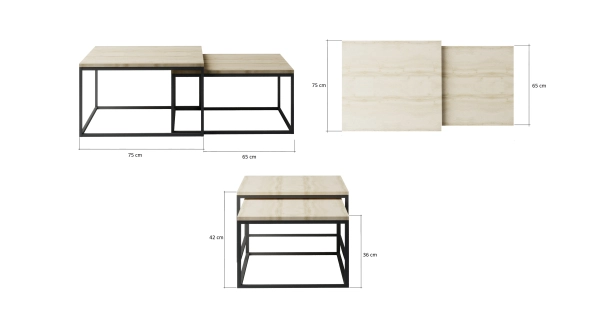 Konferenční stolek SERBAN 2 v 1, dub sonoma