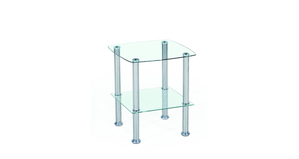 Konferenční stolek SHERATAN, kov/sklo