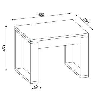Konferenční stolek SOBEK, bílá/cordoba