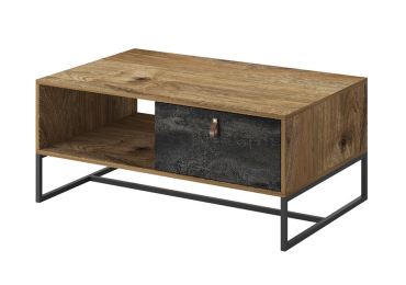 Konferenční stolek TEMNOTA 104, dub ribbeck/černý kámen