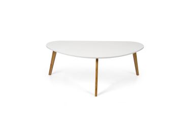 Konferenční stolek TERELXER 120, bílá/bambus